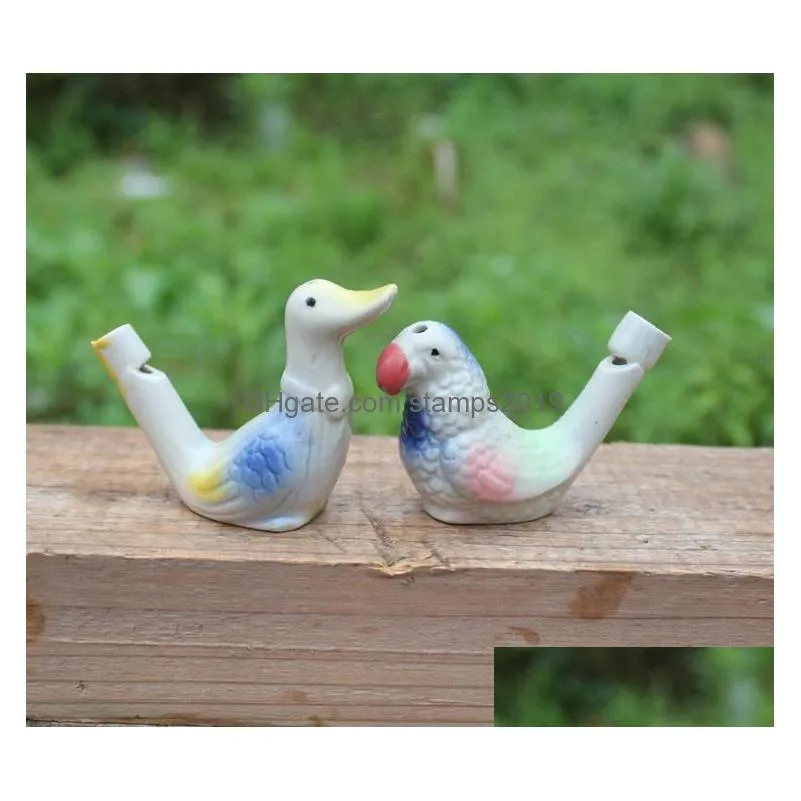 arts and crafts water bird whistle clay ceramic glazed whistle-peacock birds home decoration office ornaments sn2514 drop delivery g dhjpn