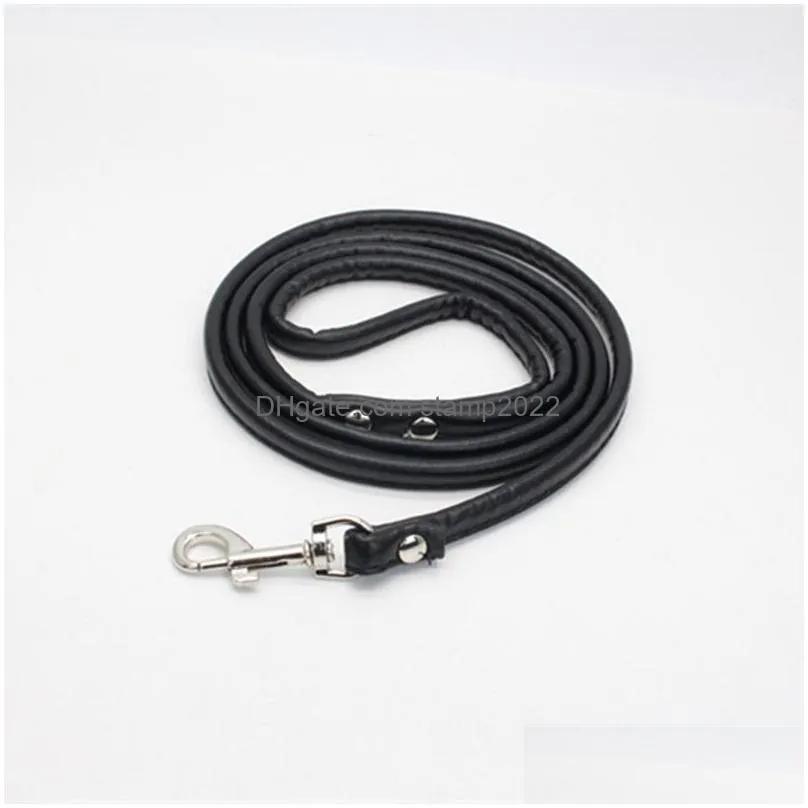 leather dog leash pet leashes 6 colors solid training leashes for large medium small dogs lead rope puppy supplies 20220923 q2