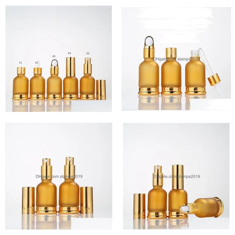 packaging bottles wholesale 30ml glass  oil vial cosmetic serum lotion pump atomizer spray bottle dropper fast drop deliver dhrrx