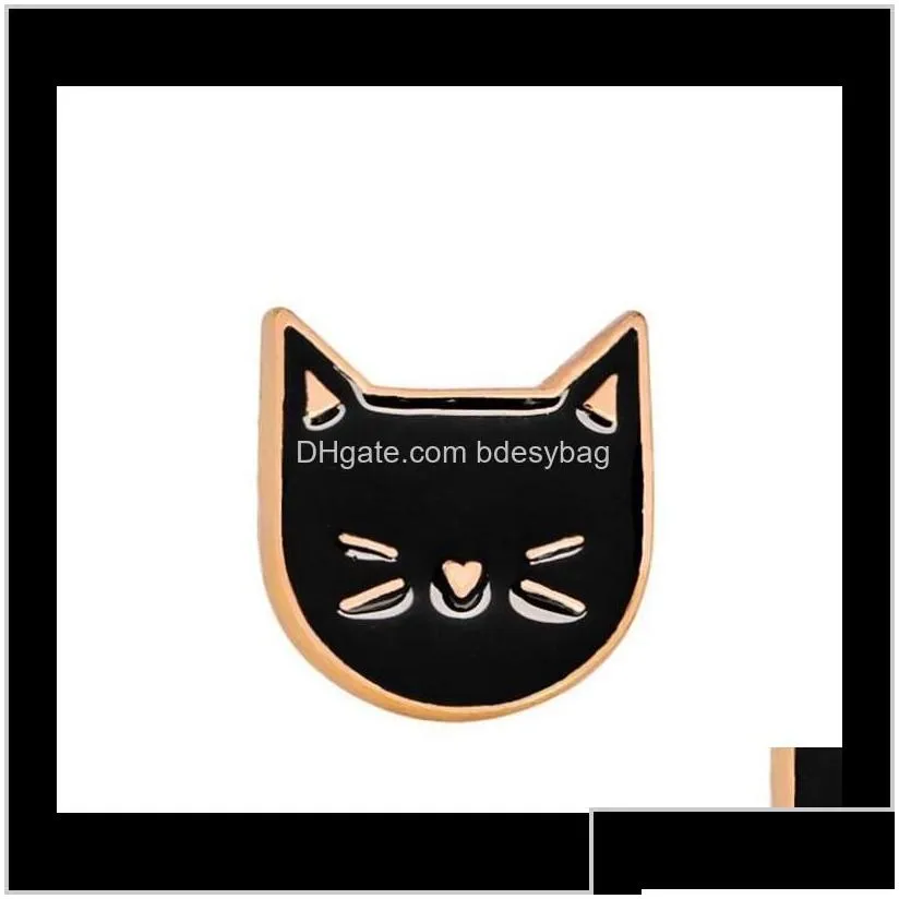 Pins Jewelry Cartoon Cute Cat Animal Enamel Brooch Pin Badge Decorative Jewelry Style Brooches For Women Gift T353 Drop Delivery Xs4Om