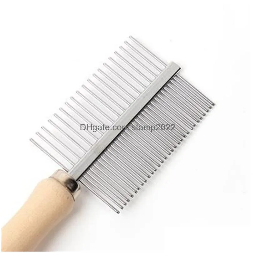 dog grooming multi-usage dogs brush stainless steel pet steel thick hair fur shedding remove rake comb pets brushes 20220901 e3