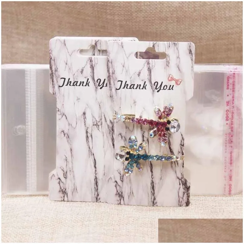 Gift Wrap Feiluan Marble Styles Mti Jewelry Package Display Cards Arrival Hair Clip/Claw Accessoreis Card50Add50Oppbagper1 Drop Deli Otewc