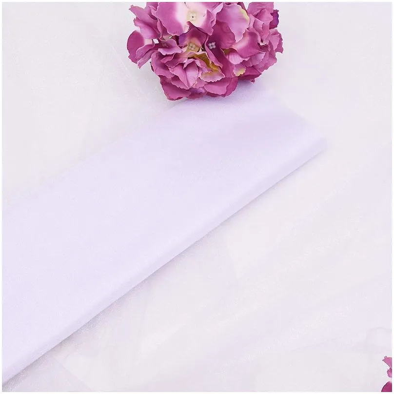 Sashes 48/72Cm 10 Meters Sheer Crystal Organza Tle Roll Fabric For Wedding Decoration Diy Arches Chair Party Favor Supplies 751 Drop Otkik