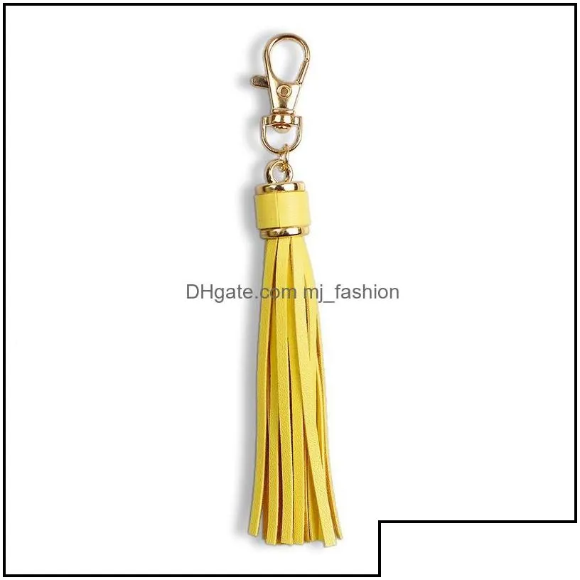 Keychains Pu Leather Tassel Keychains Metal Key Holder With Lobster Swivel Jewelry Charm For Handbag Phone Car Drop Delivery 2021 Fas