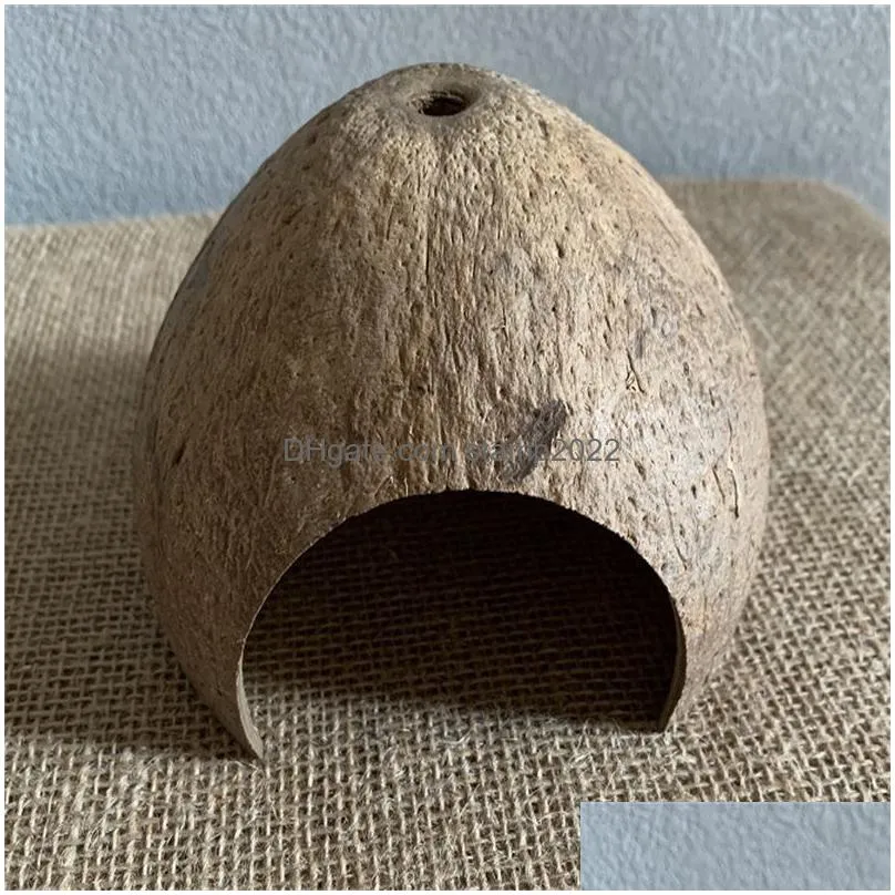 PINVNBY Natural Coconut Reptile Hideouts Lizard, Coco Hut