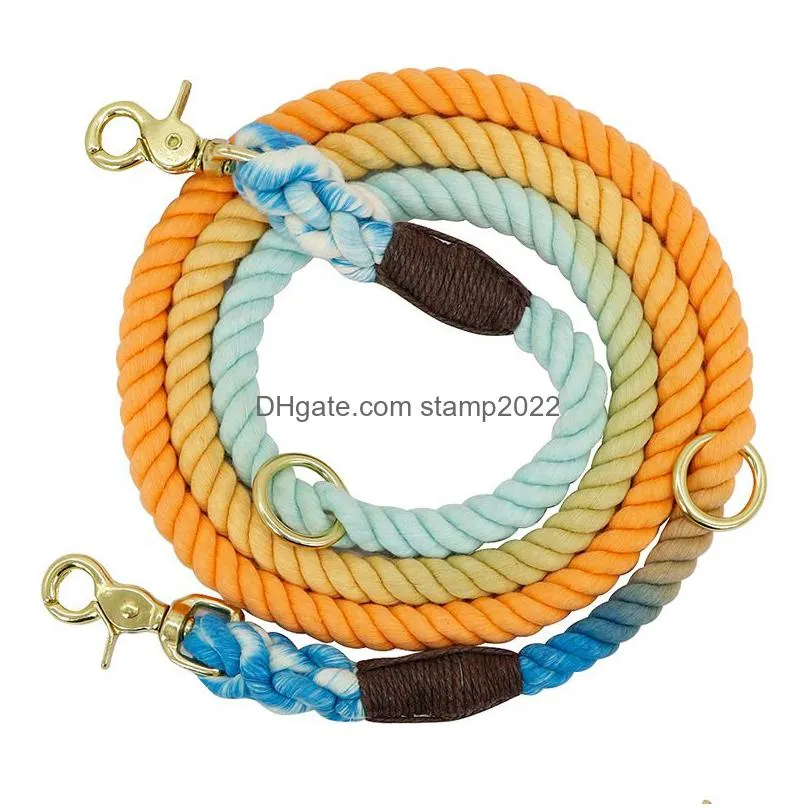 soft dog pet collars leashes rope nylon small medium large dogs leash long heavy duty puppy walking hiking lead ropes for dogs 20220827