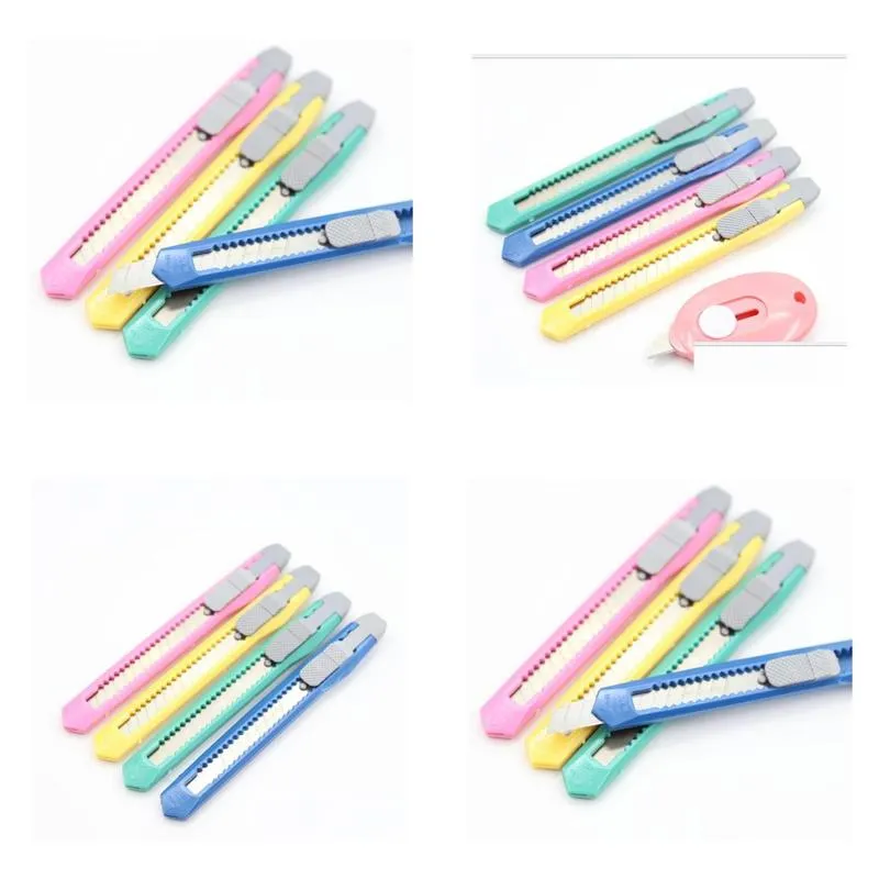 Utility Knife Wholesale 2021 Est Mini Office School Student Paper Cutters Candy Colors Mtifunction Package Express Diy Drop Delivery Dhxbs