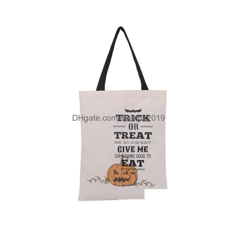 other event party supplies 20pcs halloween sacks bag canvas personalized children candy gifts pumpkin spider treat or trick dstrin dhzlj