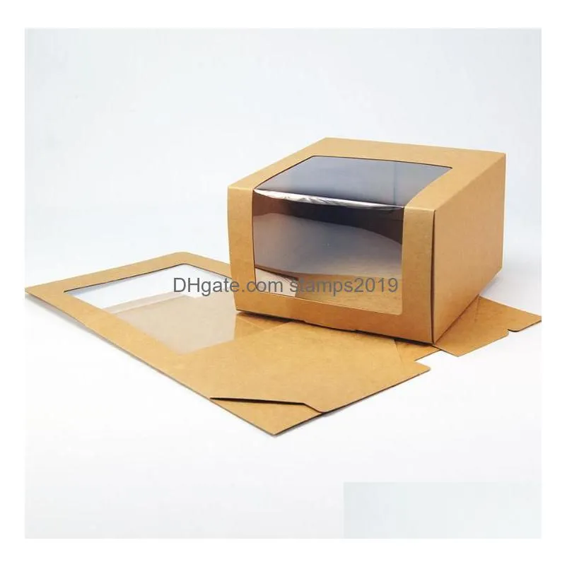 packaging boxes wholesale 100pcs paper hat box with pvc window baseball cap beret party packing gift sn3724 drop delivery office sch dhwny