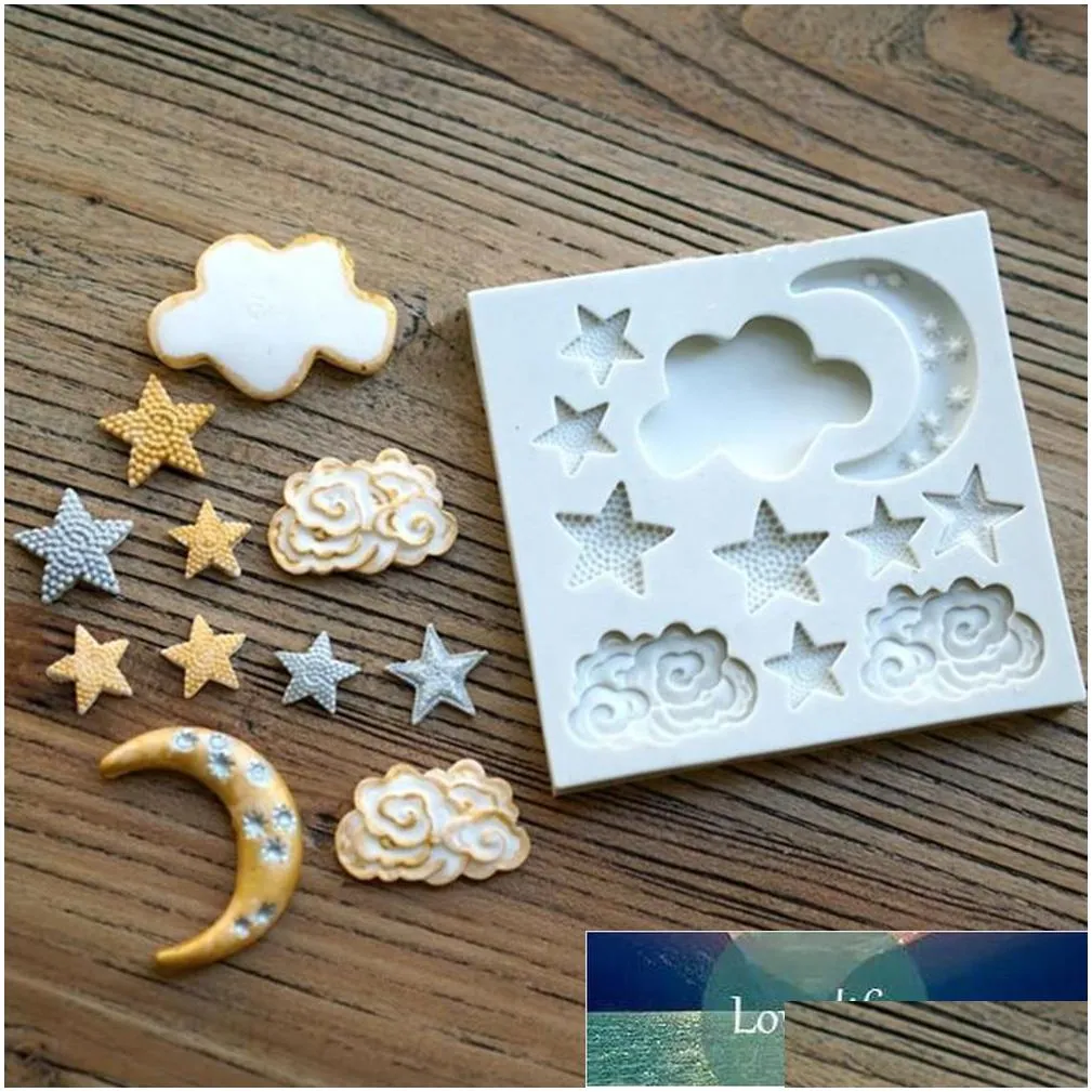 Baking Moulds Star Moon Cloud Shape Sile Mod 3D For Fondant Form Decorating Chocolate Cake Gummy Mold Tools Appliance T1M9 Drop Deli Dh3Xv