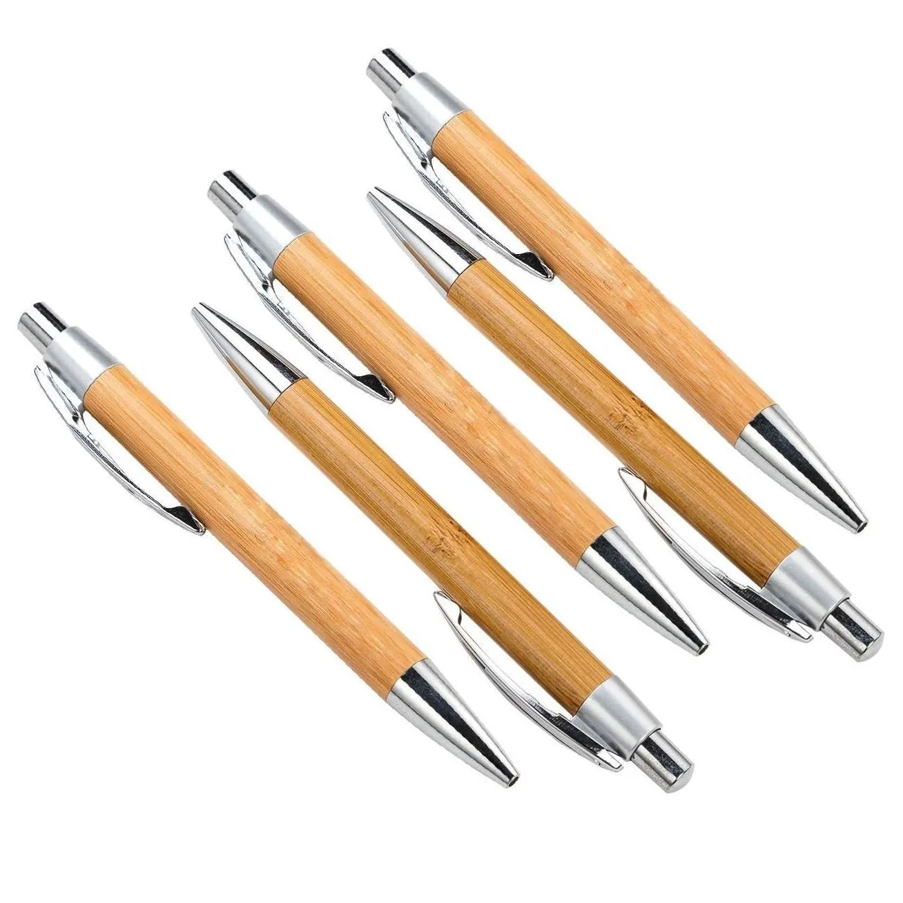 Ballpoint Pens Wholesale Wooden Product Company Eco Promo Marketing Engrave Logo Click Natural Bamboo Ball Pen Writing Drop Delivery Dhkvp