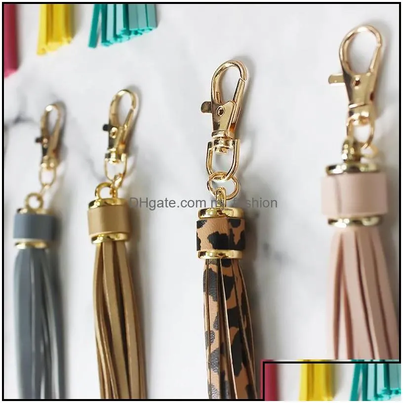 Keychains Pu Leather Tassel Keychains Metal Key Holder With Lobster Swivel Jewelry Charm For Handbag Phone Car Drop Delivery 2021 Fas