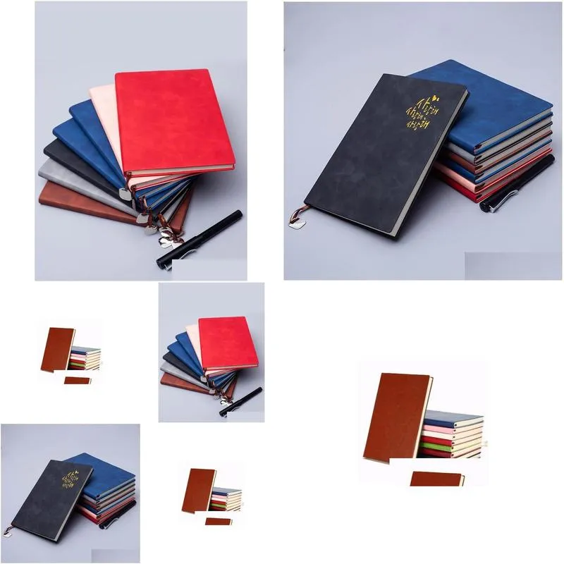 Notepads Wholesale Custom 5 Colors Options Business Office Simple Retro A5 Sheepskin Notebook Bronzing Logo Drop Delivery School Ind Dhjjb