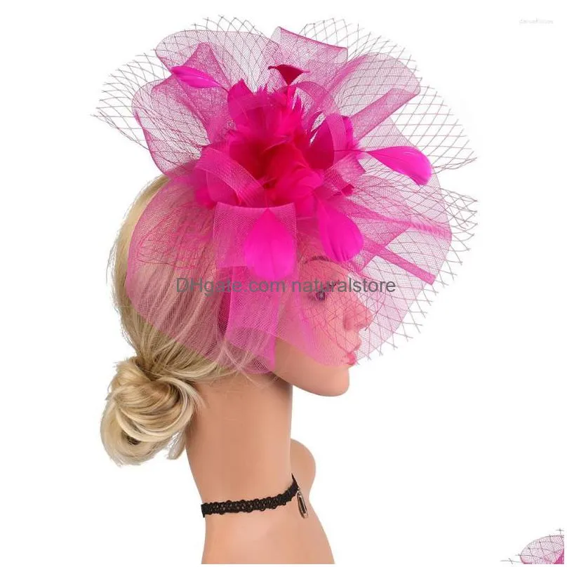 bandanas cocktail party hat tea accessories women flapper womens hats top hair fascinators artificial feathers bride