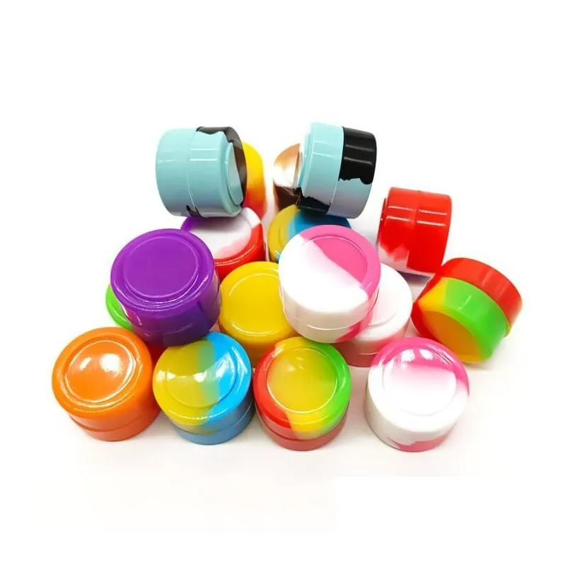 Silicone Container 3ML Non-stick Round Mini Jars Food Grade Rubber Dab Tool Storage Box Oil Holder Small Wax Container