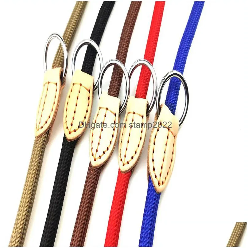 dog collars leashes multifunction double leash chain collar nylon adjustable long short dog training leads tied dogs supplies 20220901