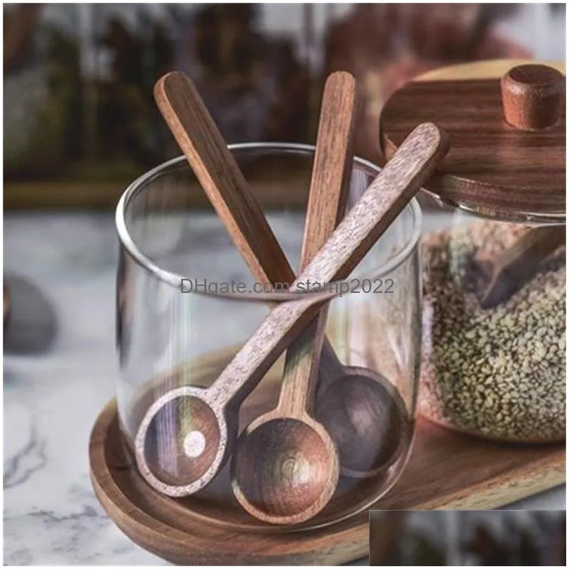 herb spice tools 3pcs spice jars container set with spoon wooden lid airtight glass jar salt sugar pepper herbs bbq seasoning bottle kitchen tool 20220903