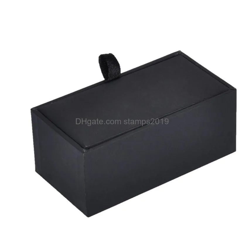 storage boxes bins wholesale 100pcs/lot black cufflink box gift case holder jewelry packaging organizer sn108 drop delivery home g dhsbr