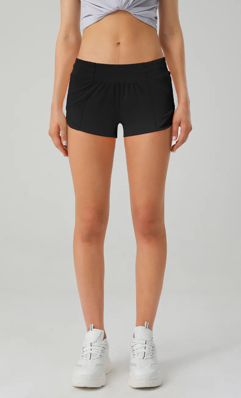 LUwomen-650 Yoga Shorts Outfits With Exercise Fitness Wear Hotty Short Girls Running Elastic Pants Sportswear Pockets Hot Shorts