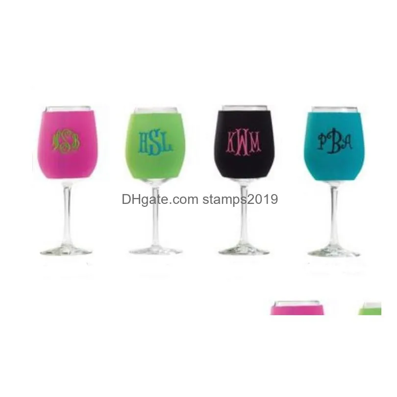 other bar products wine glass neoprene sleeve insator drink holder anti-frozen er 100pcs a color barware product sn288 drop delivery dh4qg