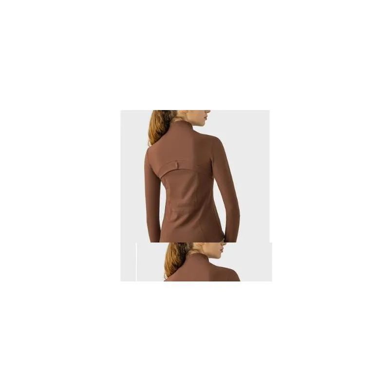 L-78 Autumn Winter Zipper Define Jacket Quick-Drying Outfit Yoga Clothes Long-Sleeve Thumb Hole Training Running Jacket Women Piglulu