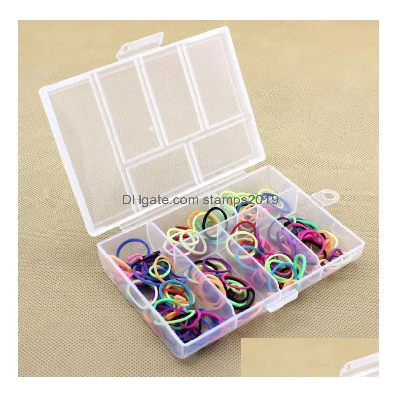 storage boxes bins empty 6 compartment plastic clear box for jewelry nail art container sundries organizer sn1293 drop delivery ho dha1e