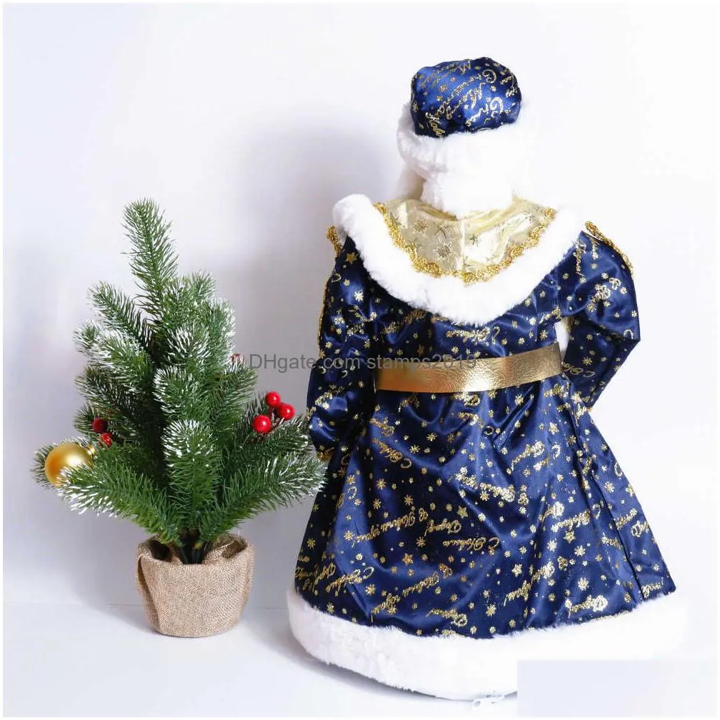 35cm 50cm santa claus snow maiden candy bucket storage bag doll christmas decoration figures gifts year 2022 ornaments decor 211021