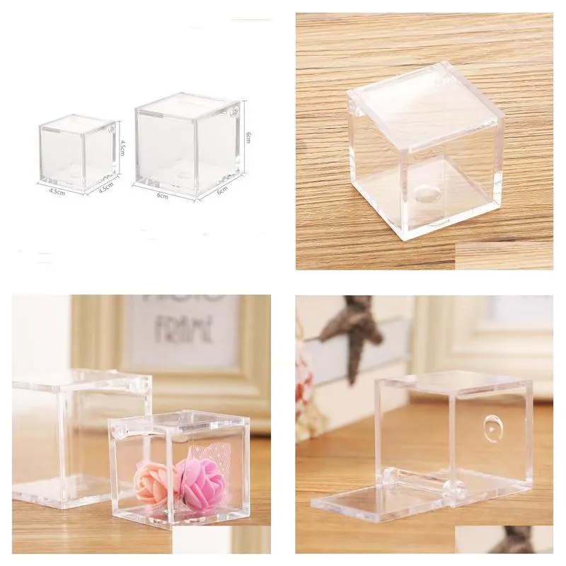 other event party supplies 200pcs plastic boxes candy transparent gift wedding souvenirs sn1983 drop delivery home garden festive dhcnr