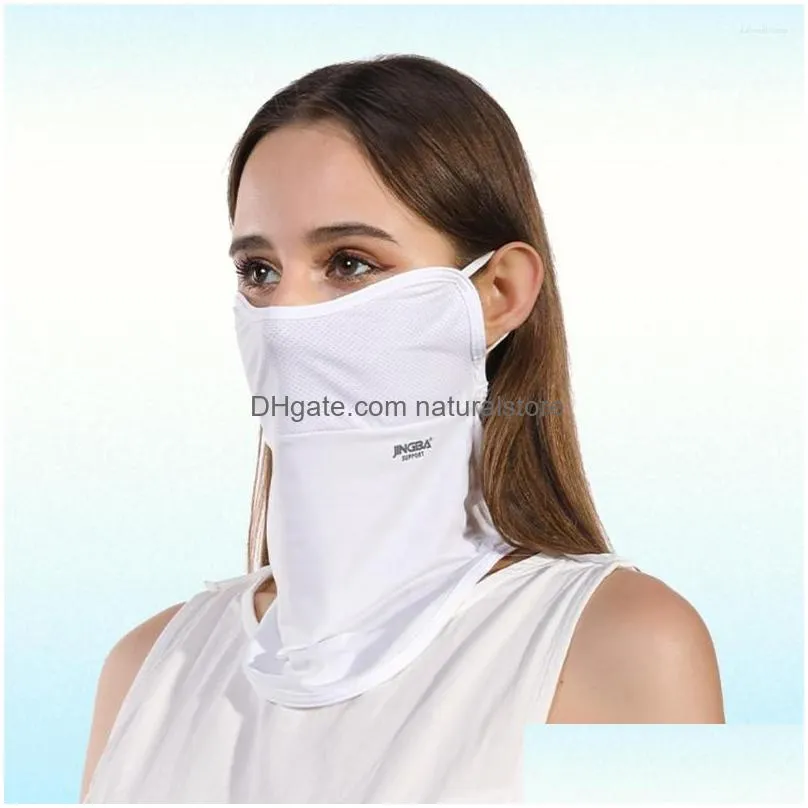 bandanas unisex sports mask scarf adjustable silk full face sun protection anti ultraviolet thin for summer outdoor activities
