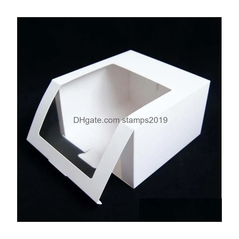 packaging boxes wholesale 100pcs paper hat box with pvc window baseball cap beret party packing gift sn3724 drop delivery office sch dhwny