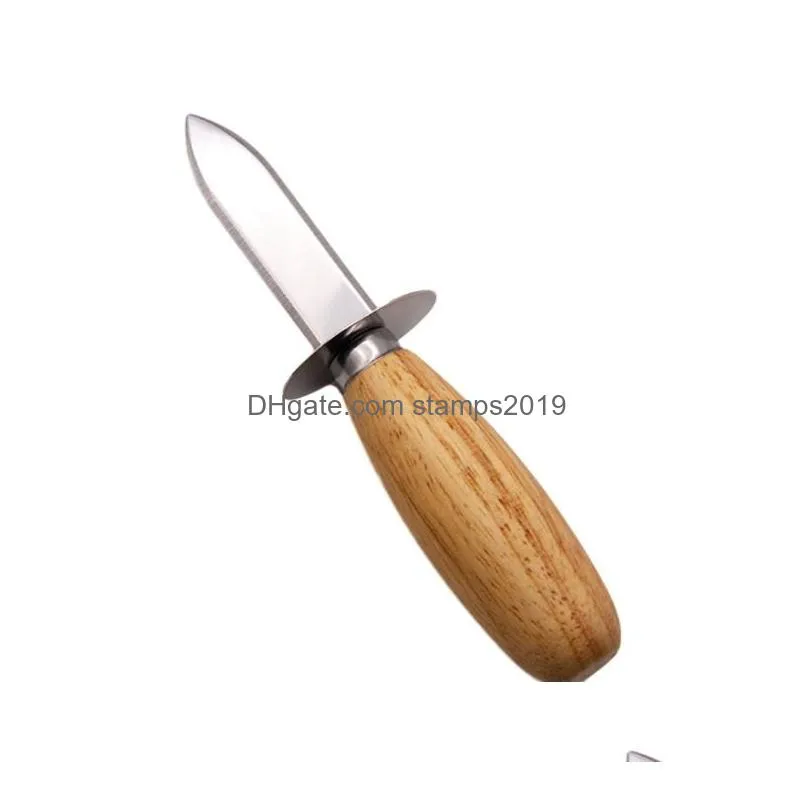 other kitchen tools wood-handle oyster shucking knife stainless steel oysters knives food utensil tool sn4471 drop delivery home gar dhupi