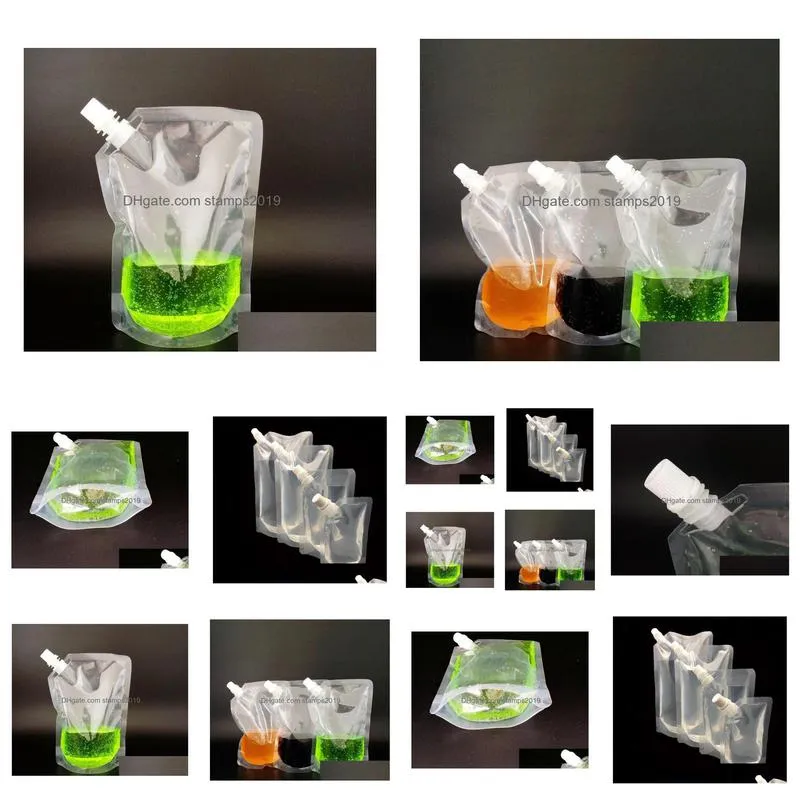water bottles doypack 250ml 350ml 420ml 500ml plastic stand up spout liquid bag pack beverage squeeze drink pouch sn1739 drop delive dhsw2
