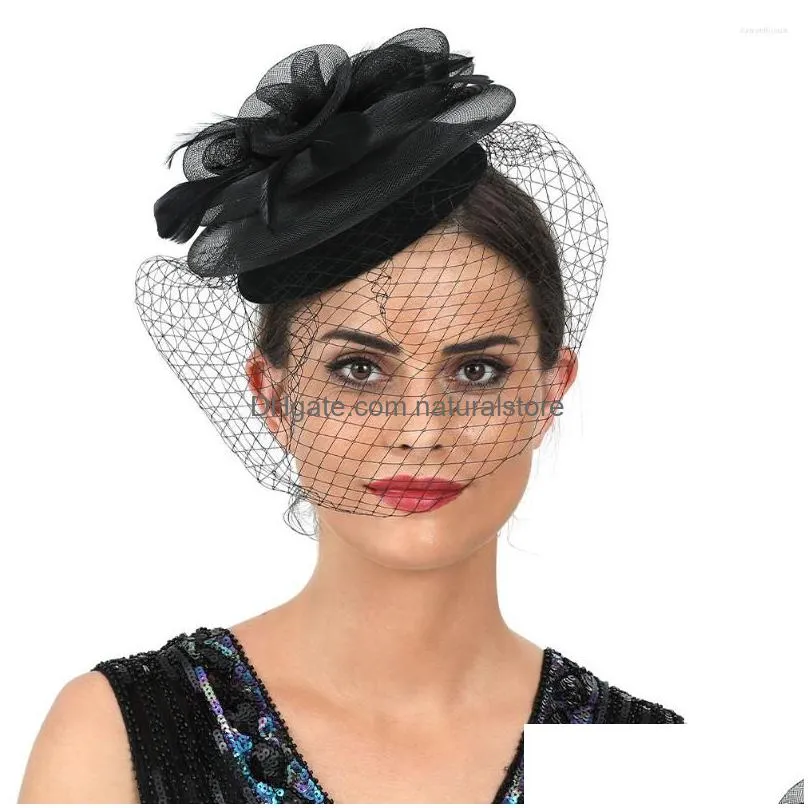 bandanas fascinator headband women banquet hat hair accessories bride headdress prom headpiece
