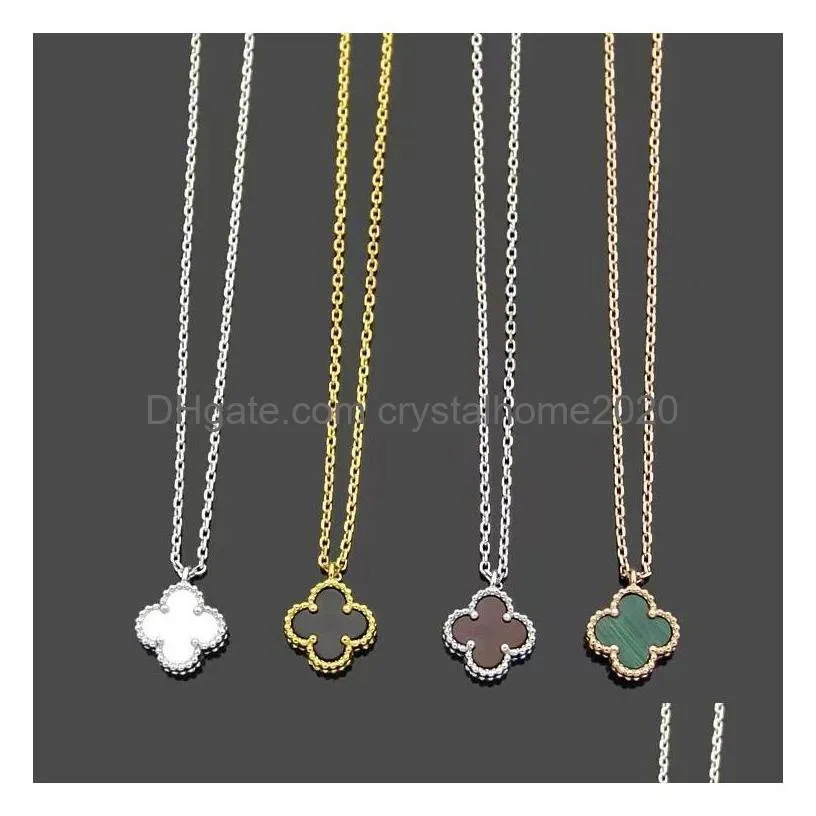 2023 new fashion 9.5mm  cleef necklace brand mini 4/four clover necklace high quality 18k gold designer necklace for women