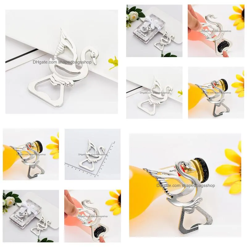 party favors baby shower souvenirs little swan bottle opener personalized present alloy for wedding giveaway gift free shipping sn2944