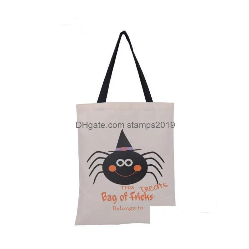 other event party supplies 20pcs halloween sacks bag canvas personalized children candy gifts pumpkin spider treat or trick dstrin dhzlj