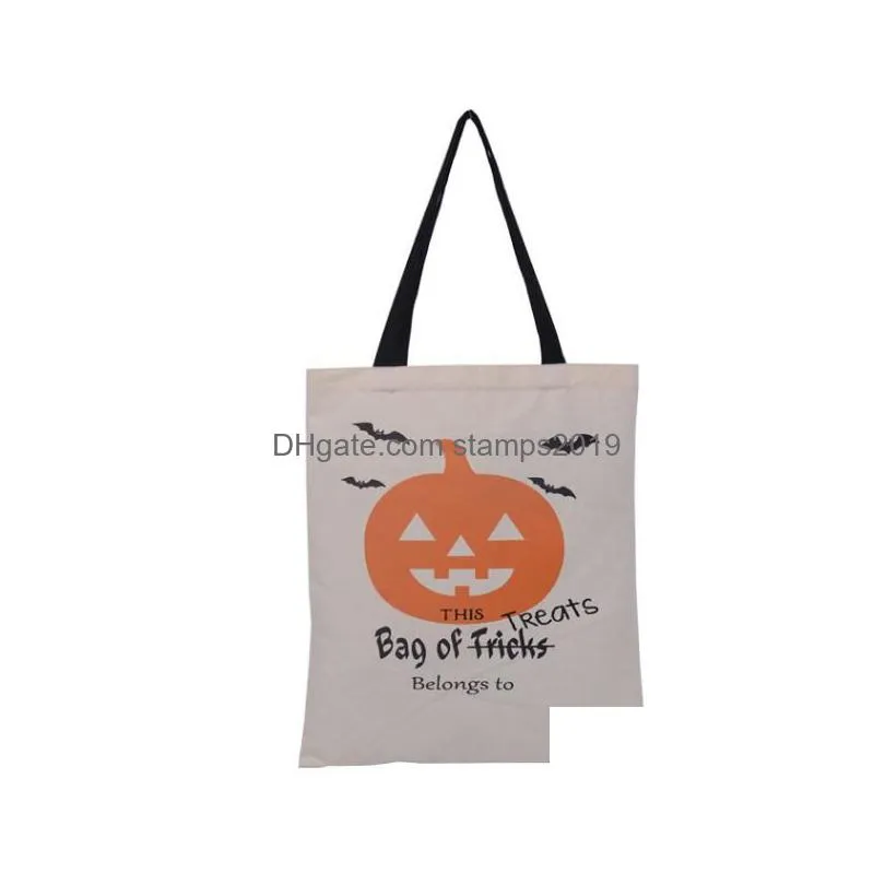 other event party supplies 20pcs halloween sacks bag canvas personalized children candy gifts pumpkin spider treat or trick dstrin dhzlj