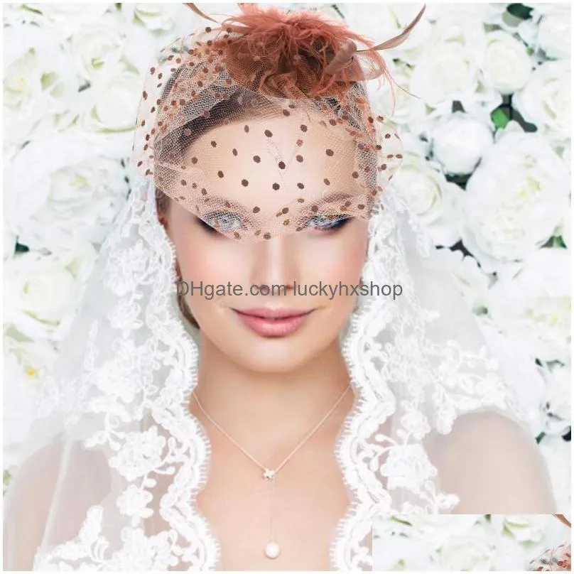 bandanas party hat tea fascinator bridal hair accessories wedding women headpiece clip mesh banquet bride
