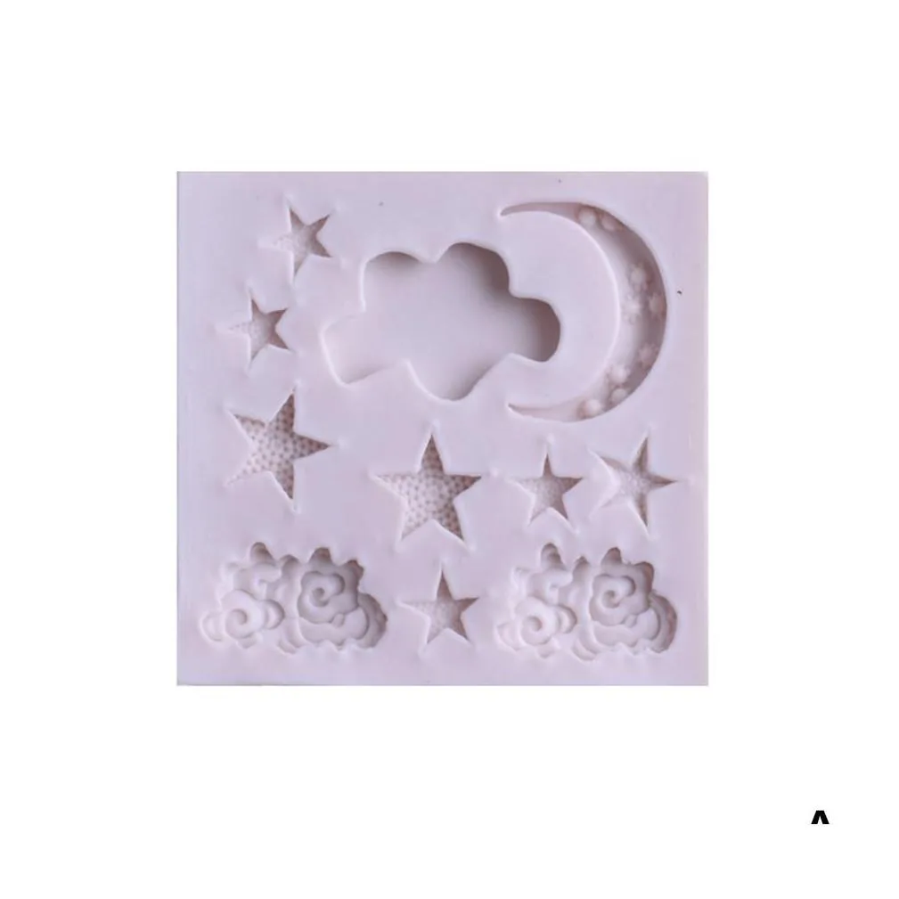 Baking Moulds Star Moon Cloud Shape Sile Mod 3D For Fondant Form Decorating Chocolate Cake Gummy Mold Tools Appliance T1M9 Drop Deli Dh3Xv