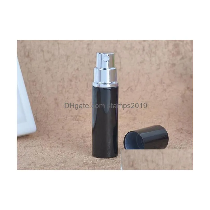 packaging bottles wholesale 7 colors 5cc smooth aluminium per bottle 5ml refillable atomizer travel fragrance glass spray drop deliv dho15