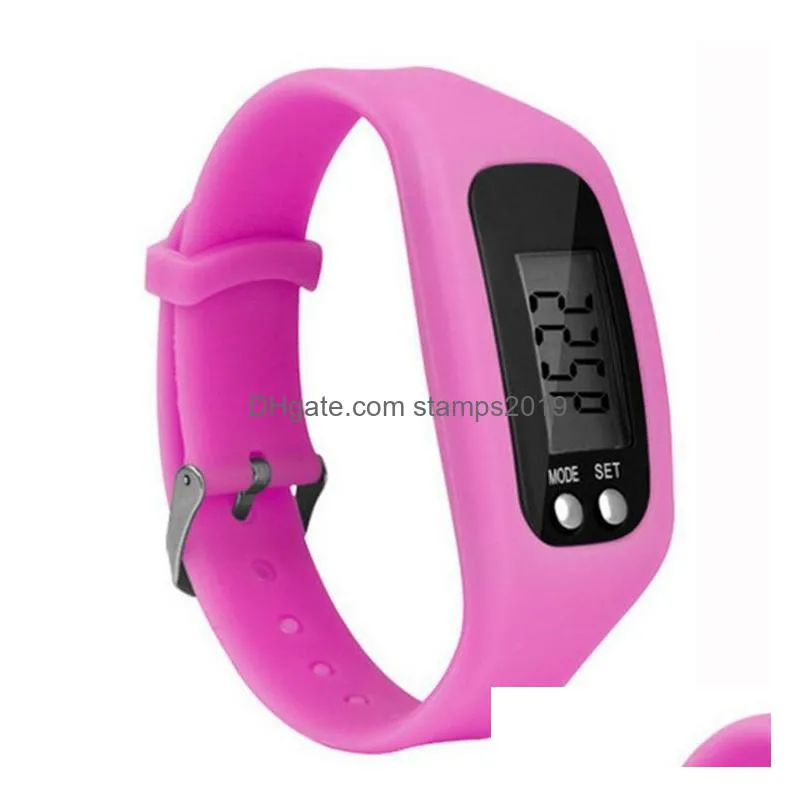 counters wholesale digital lcd pedometer smart mti watch sile run step walking distance calorie counter electronic bracelet color pe dhjrv