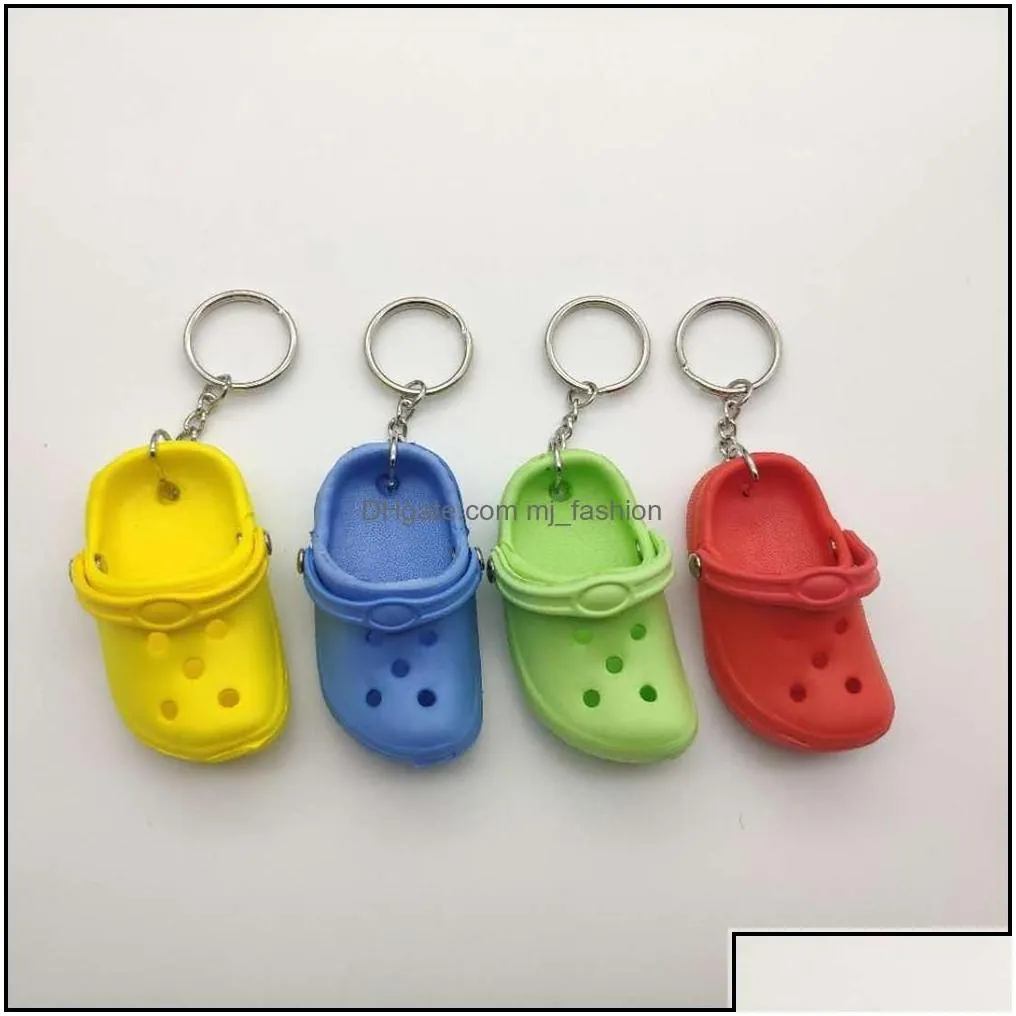 Key Rings Jewelry Custom 1Pc Cute 3D Mini Eva Beach Hole Little Croc Shoe Keychain Girl Gift Bag Accessories Decoration Keyring Floating