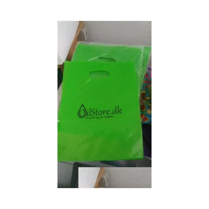 Gift Wrap 50Pcs Colorf Large Plastic Shop Bags With Handle Festival Bag Package Custom Order Accept Moq 1 Drop Delivery Home Garden Otaov