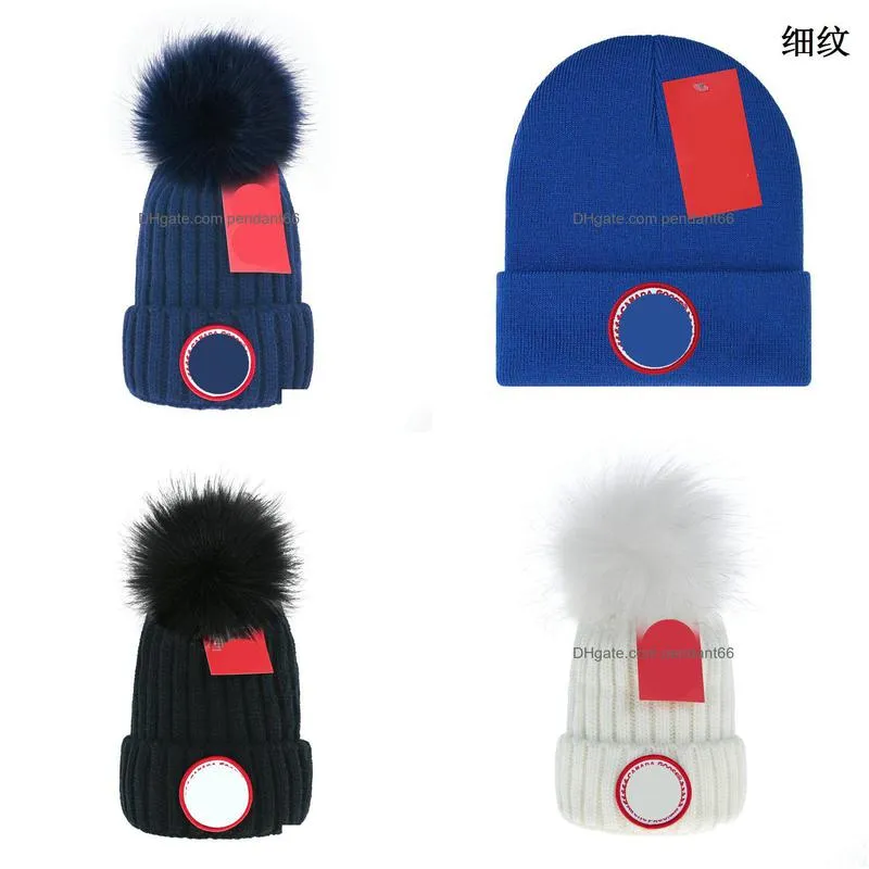 top selling designer knitted hat ins canada winter hats classic letter goose print knitted caps luxury outdoor beanies h6-7.29