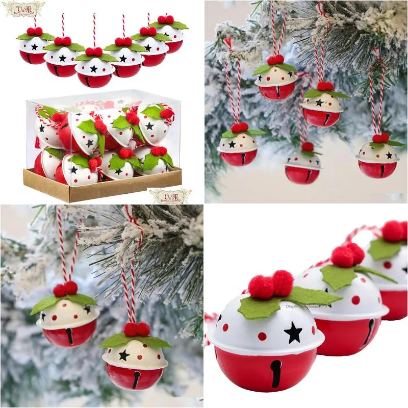 christmas decorations valery madelyn 12pcs metal bell ornaments red green tree xmas pendants year decoration noel 221124 drop delive dhpzy