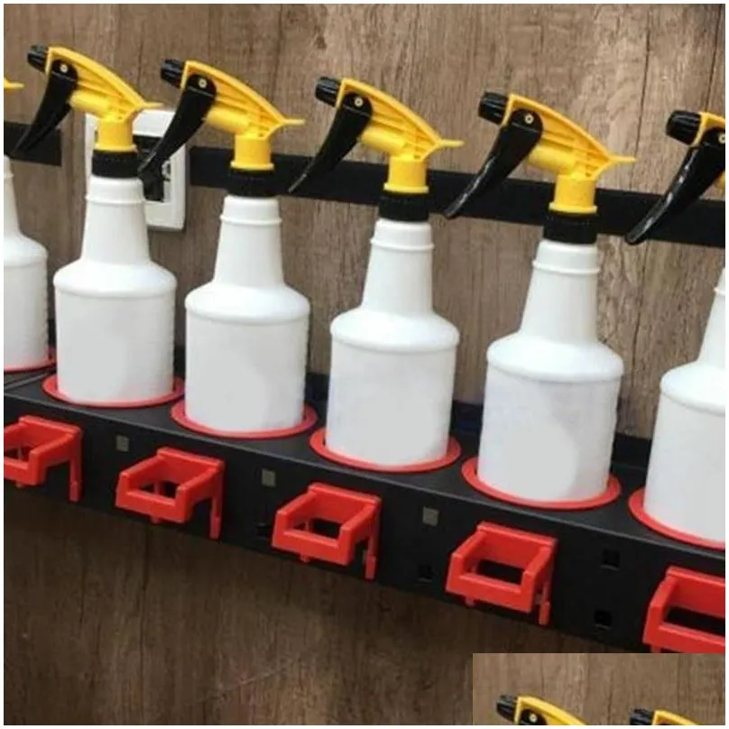 Hooks Rails Spray Bottle Storage Rack Abrasive Material Hanging Rail Car Beauty Shop Accessory Display Cleaning Detailing Tools Dro Otj4E