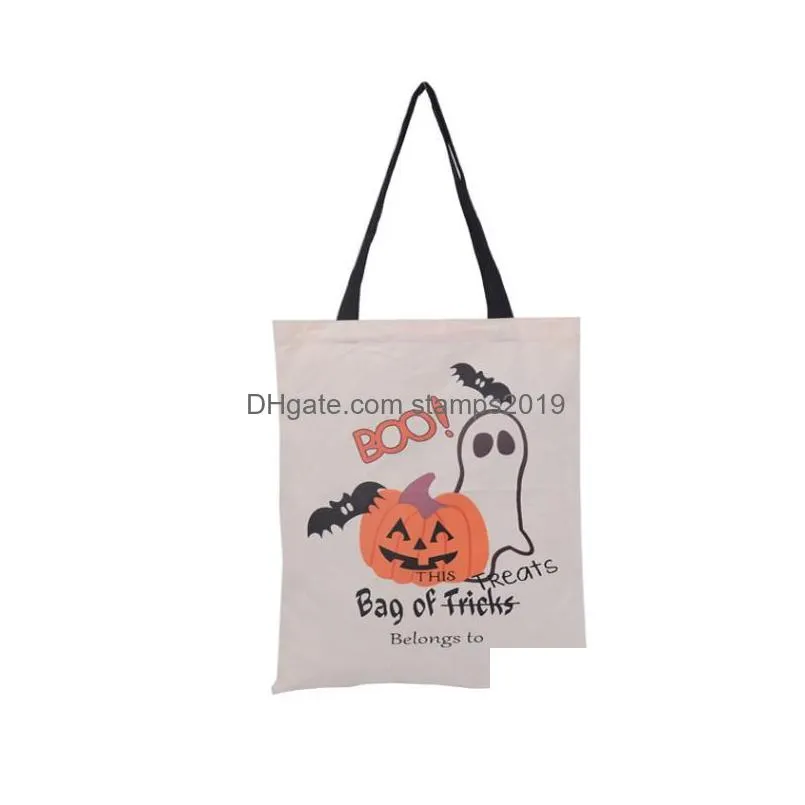 other event party supplies 20pcs halloween sacks bag canvas personalized children candy gifts pumpkin spider treat or trick dstrin dhzlj