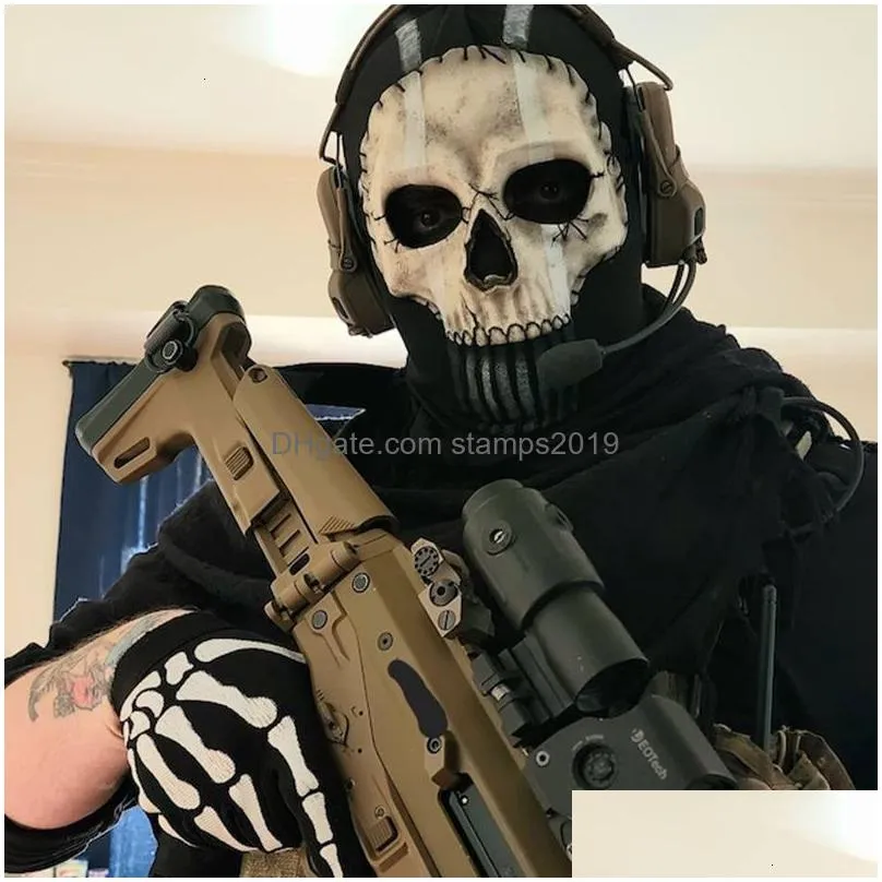 party masks ghost mask v2 operador mw2 airsoft cod cosplay airsoft tactical skull full mask 230705