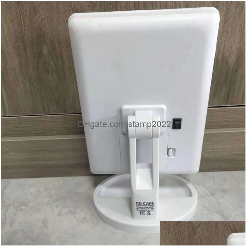 mirrors creative adjustable led makeup mirrors bathroom desktop decorative touch dimmable switch cosmetic storage stand 20220905 e3