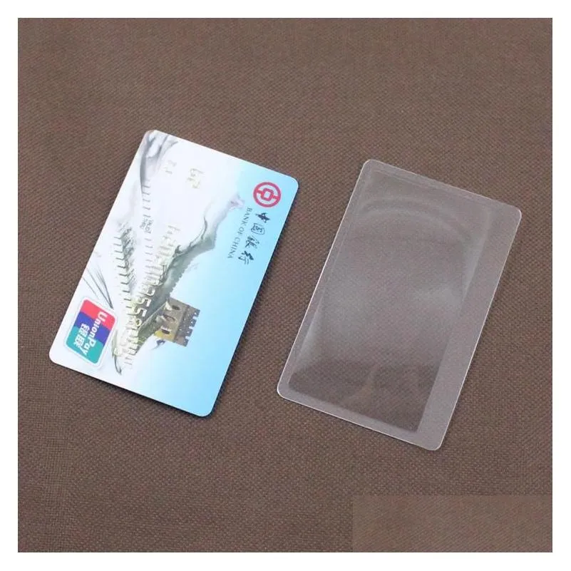 Packaging Bags Wholesale 3X Microscope Magnifiers Credit Card Shape Transparent Magnifier Magnification Magnifying Fresnel Lens Made Dhzcr